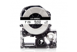 Epson LK-4WBA7, BU7S, 7 mm x 2,5 m, черен печат / бял фон, съвместима лента