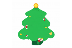 Niimbot 1EA03023902, 49x49mm, 150бр., коледна елха, цветен самозалепващи се етикети