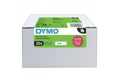 Dymo D1 2231632, 12mm x 7m, черен печат / бял фон, оригинална лента, 20 бр 