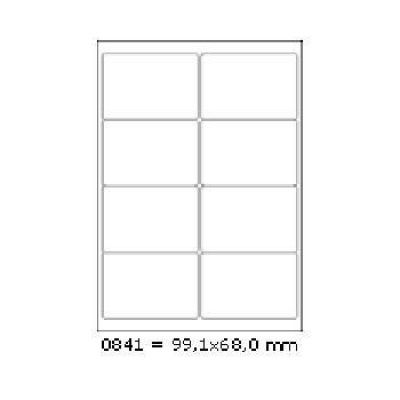 Самозалепващи етикети 99,1 x 68 mm, 8 етикети A4, 100 листа