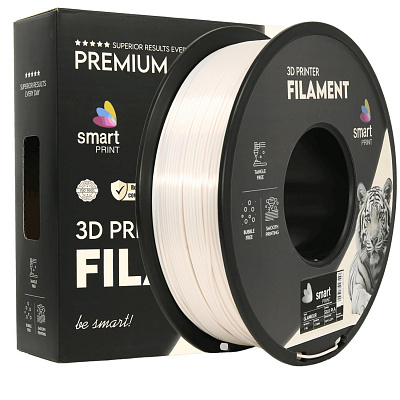 Smart Print FG-S184-E1, 3D филамент, PLA Silk, 1,75mm, 1000g, Бял (Glamour)