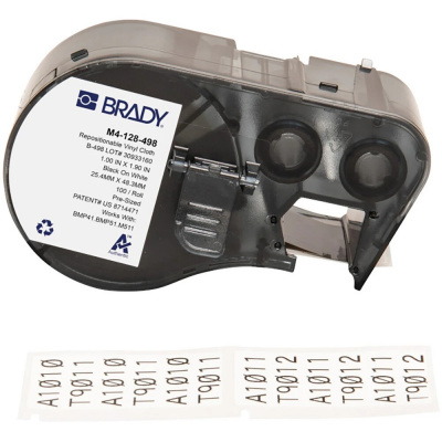Brady M4-128-498 / 170792, 48.26 mm, Vinyl, черно копиране / бял фон