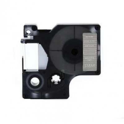 Съвместима лента с Dymo 40920, 9mm x 7m, бял печат / прозрачен субстрат