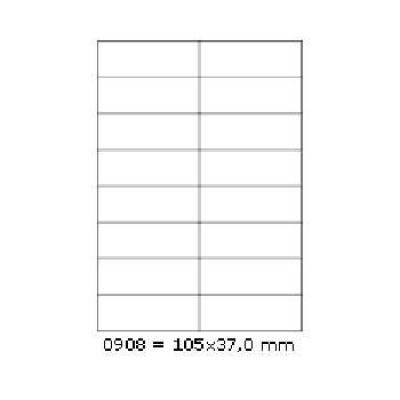 Самозалепващи етикети 105 x 37 mm, 16 етикети A4, 100 листа