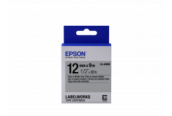 Epson LabelWorks LK-4SBM C53S654019 12мм x 9м, черно копиране / сребърен фон, флуоресцентен, оригинален лента