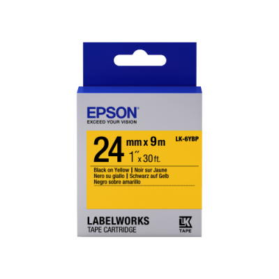 Epson LabelWorks LK-6YBP C53S656005 24мм x 9м, черно копиране / пастелно жълт фон, оригинален лента