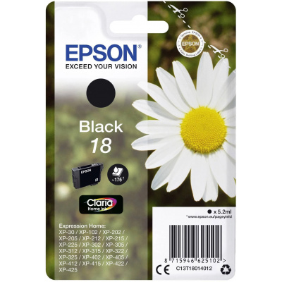 Epson 18 C13T18014012 черен (black) оригинална касета