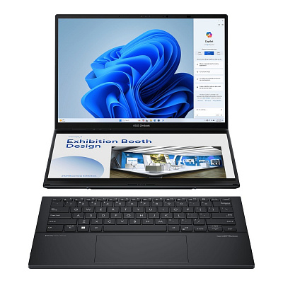 ASUS Zenbook Duo 14 OLED/UX8406CA-OLED304WZ/U9-285H/14"/WUXGA/T/32GB/1TB/Intel int/W11H/Сив/2R