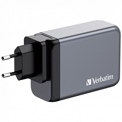 VERBATIM GaN Мрежово зарядно устройство GNC-240, 240W, 3x USB-C, 1x USB