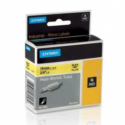 Dymo Rhino 18058, S0718340, 19mm x 1,5m черен печат / жълт фон, оригинална лента