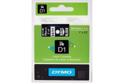 Dymo D1 53721, S0721010 , 24mm x 7m бял печат / черен фон, оригинална лента