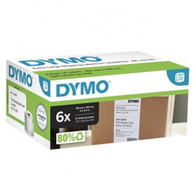 Dymo 2128307, 159mm x 104mm, голям, бялото оригинални хартиени етикети, 6 x 220 компютри