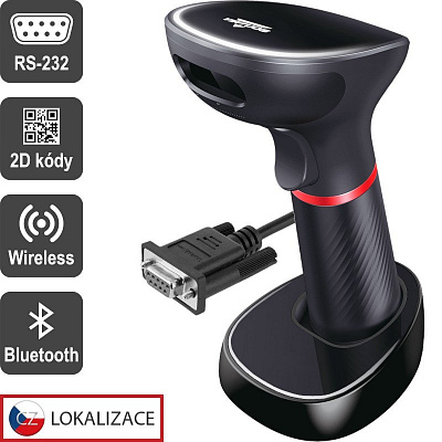 Virtuos CCD 2D четец HW-855A, безжичен, база, RS-232, черен