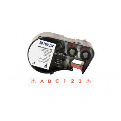 Brady M4C-500-595-WT-RD / 170819, 12.70 mm x 7.62 m, Винил, червен печат / бял фон