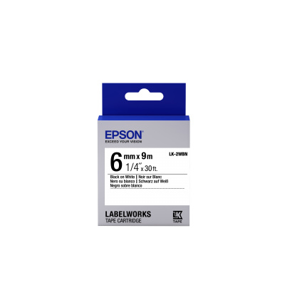 Epson LabelWorks LK-2WBN C53S652003 6мм x 9м, черно копиране / бял фон, оригинален лента