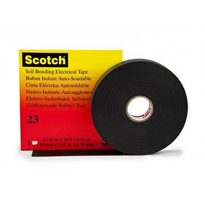 3M 23 Scotch електроизолационна самослепваща се лента, черна, 19 mm x 9,1 m