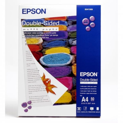 Epson Double-Sided Matte Paper C13S041569, 178 г/м2, A4, 50 бр., бял, фотографска хартия