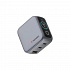 VERBATIM Мини GaN зарядно устройство с дисплей 65W, 2xUSB-C, 1xUSB-A, сиво