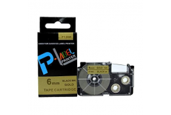 Съвместима лента с Casio XR-6GD1 6mm x 8m черен печат / златна основа