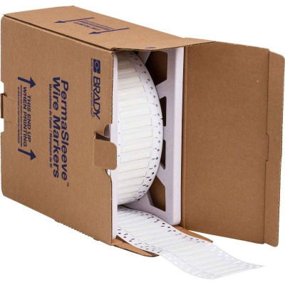 Brady LSZH-187-2-WT / 141222, етикети, THT Low Smoke Halogen Free Permasleeve Wire Marking Sleeves, 50.80 mm x 8.50 mm