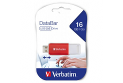 Verbatim 49453 DataBar, USB флаш памет, USB 2.0, 16GB, червен