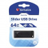 Verbatim 98698 Slider, USB флаш памет, USB A 2.0, 64GB, с изваждащ се конектор, черно