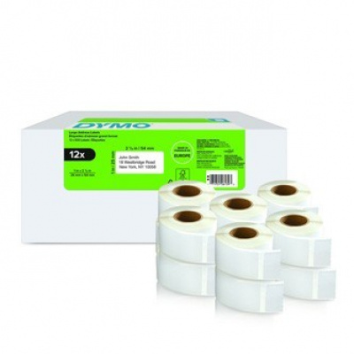 Dymo 2177563, 54мм x 25мм, бели хартиени етикети