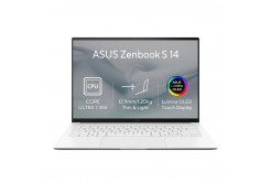 ASUS Zenbook S14 OLED/UX5406AA-OLED465XZ/U7-355/14"/2880x1800/T/32GB/1TB/Intel int/W11P/Бял/2R
