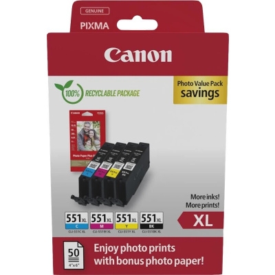 Canon CLI-551XL 6443B008 цвят (CMYK) оригинален комплект касети