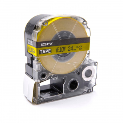 Epson LK-SC24YW, 24mm x 9m, черен печат / жълт фон, съвместима лента