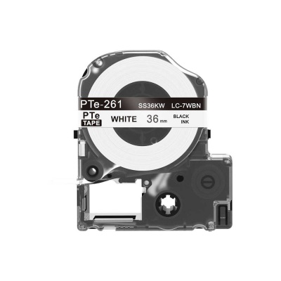 Epson LC-7WBN, SS36KW, 36mm x 8m, черен печат / бял фон, съвместима лента