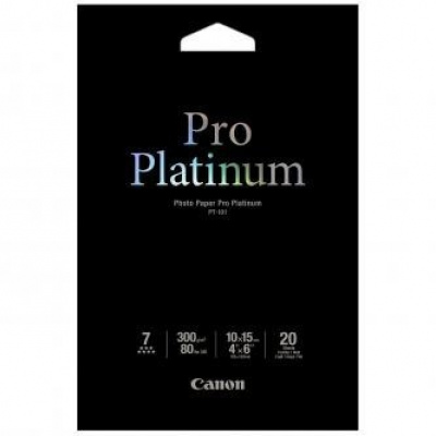 Canon Photo Paper Pro Platinum 2768B013, 300 г/м2, 10x15см, 20 бр., лъскав, бял, фотографска хартия