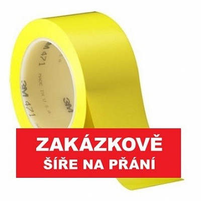 3M 471 Маркираща PVC лепяща лента, устойчива на износване, жълта 9 mm x 33 m