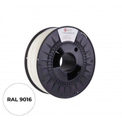 C-Tech 3DF-P-TPU90A-1.75-9003 3D филамент, PREMIUM LINE, TPU 90A, гъвкав, RAL9003 1,75mm, 1000g, Сигнално бял (Traffic white)