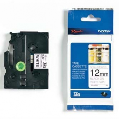Brother TZ-N231 / TZe-N231, 12mm x 8m, черен печат/бял фон, оригинална лента