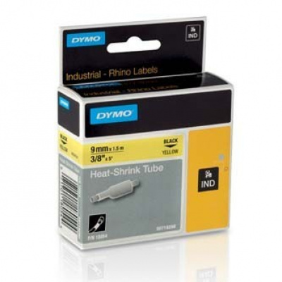 Dymo Rhino 18054, S0718290, 9mm x 1,5m черен печат / жълт фон, оригинална лента