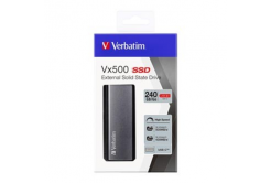 Verbatim 47442 Vx500, Външен SSD диск, 240GB, 2.5", USB-C, сребро