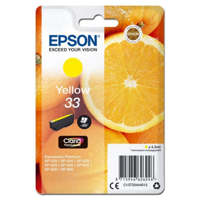 Epson T33 C13T33444012 жълт (yellow) оригинална касета