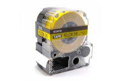 Epson LK-SC36YW, 36mm x 9m, черен печат / жълт фон, съвместима лента