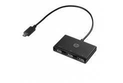 HP USB-C многопортов хъб 3-портов, Z6A00AA, черен, дължина на кабела 30 см, 2x USB Type-A, 1x USB 2.0 Type-A