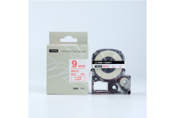 Epson LK-SS9RW, 9mm x 9m, червен печат / бял фон, съвместима лента