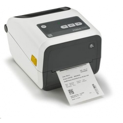 Zebra ZD421c Здравеопазване ZD4AH43-C0EE00EZ TT, 12 точки/мм (300 dpi), принтер за етикети, RTC, EPLII, ZPLII, USB, USB Host, BT (BLE), Ethernet, бял (Наследник GC420t)