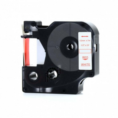 Съвместима лента с Dymo 45015, S0720550, 12mm x 7m червен печат / бял фон