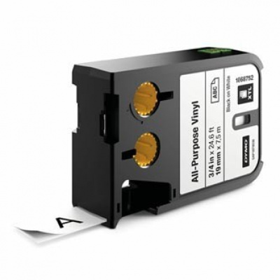 Dymo XTL 1868752, 19mm x 7m, черен печат/бял фон, оригинална лента