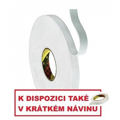 3M 9508W Montážní pěnová oboustranná páska, bílá 15 mm x 66 m