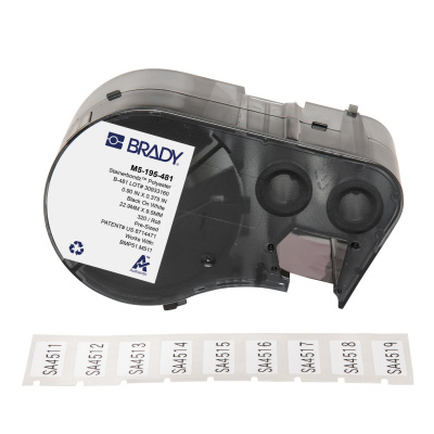 Brady M5-195-481 / 170885, 25.40 mm, Polyester, черно копиране / бял фон