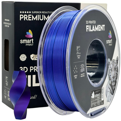 Smart Print FG-S117-E1, 3D филамент, PLA Silk, 1,75mm, 1000g, Tri Color, Многоцветен (Blue, Purple, Black)