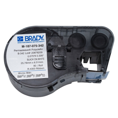 Brady M-187-075-342 / 131609, Labelmaker PermaSleeve Маншети за маркиране на кабели, 19.05 mm x 8.50 mm