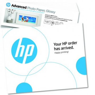 HP Photo Paper Advanced 49V51A, 250 г/м2, 4x12", 10x30,5см, 10 бр., лъскав, мастиленоструен, бял, фотографска хартия