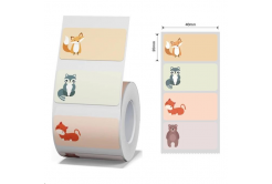 Niimbot A2A28431502, 40x20mm, 320 бр, Животни, цветен самозалепващи се етикети